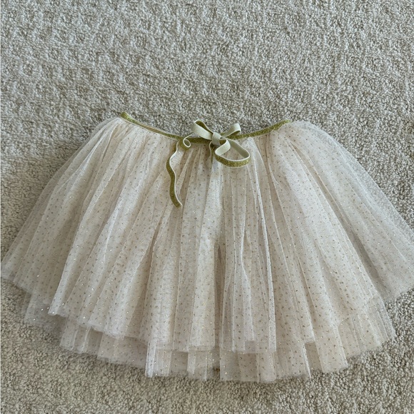 oh baby! Tutu Skirt Sparkly Glitter Ballerina Dance Size 4 Cream And Gold - Picture 3 of 3